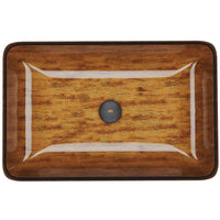 Donatello Glass 22 in. L x 15 in. W x 5 in. H Rectangular Vessel Bathroom Sink