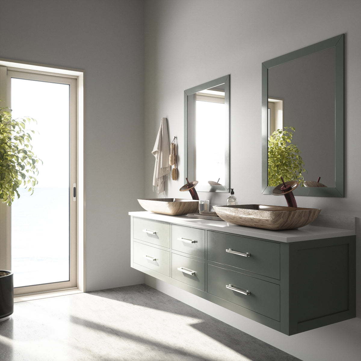 Donatello Glass 22 in. L x 15 in. W x 5 in. H Rectangular Vessel Bathroom Sink