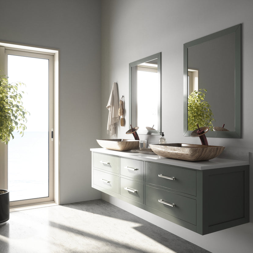 Donatello Glass 22 in. L x 15 in. W x 5 in. H Rectangular Vessel Bathroom Sink