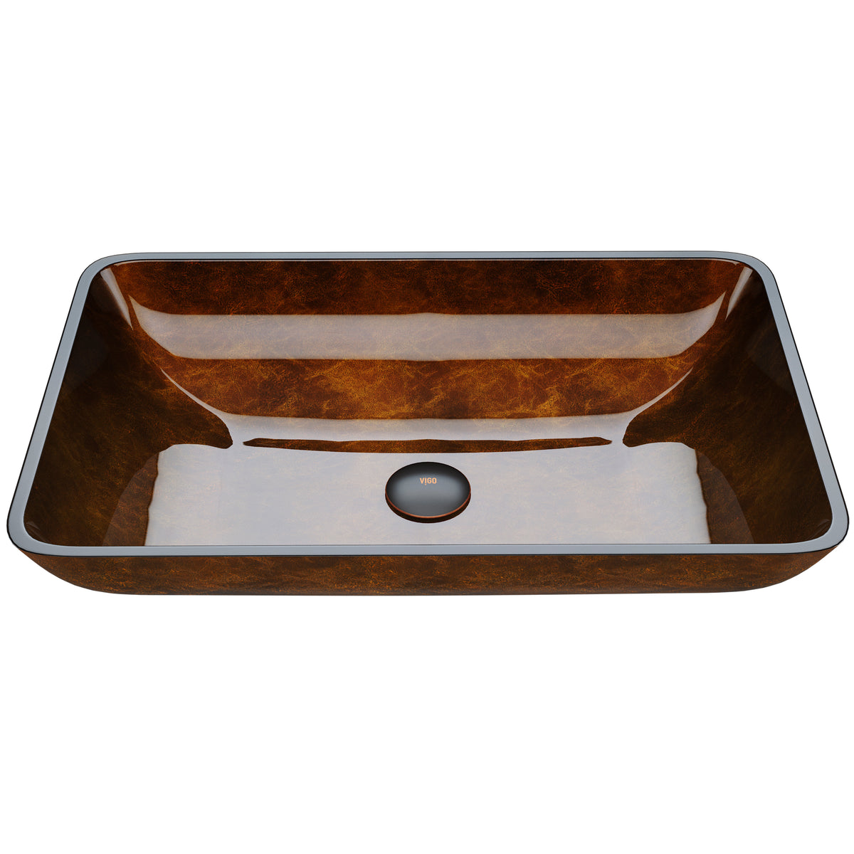 Donatello Glass 22 in. L x 15 in. W x 5 in. H Rectangular Vessel Bathroom Sink