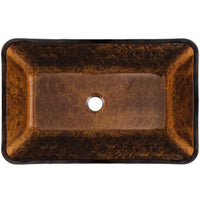 Donatello Glass 22 in. L x 15 in. W x 5 in. H Rectangular Vessel Bathroom Sink