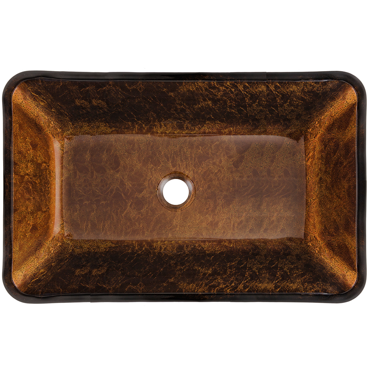 Donatello Glass 22 in. L x 15 in. W x 5 in. H Rectangular Vessel Bathroom Sink