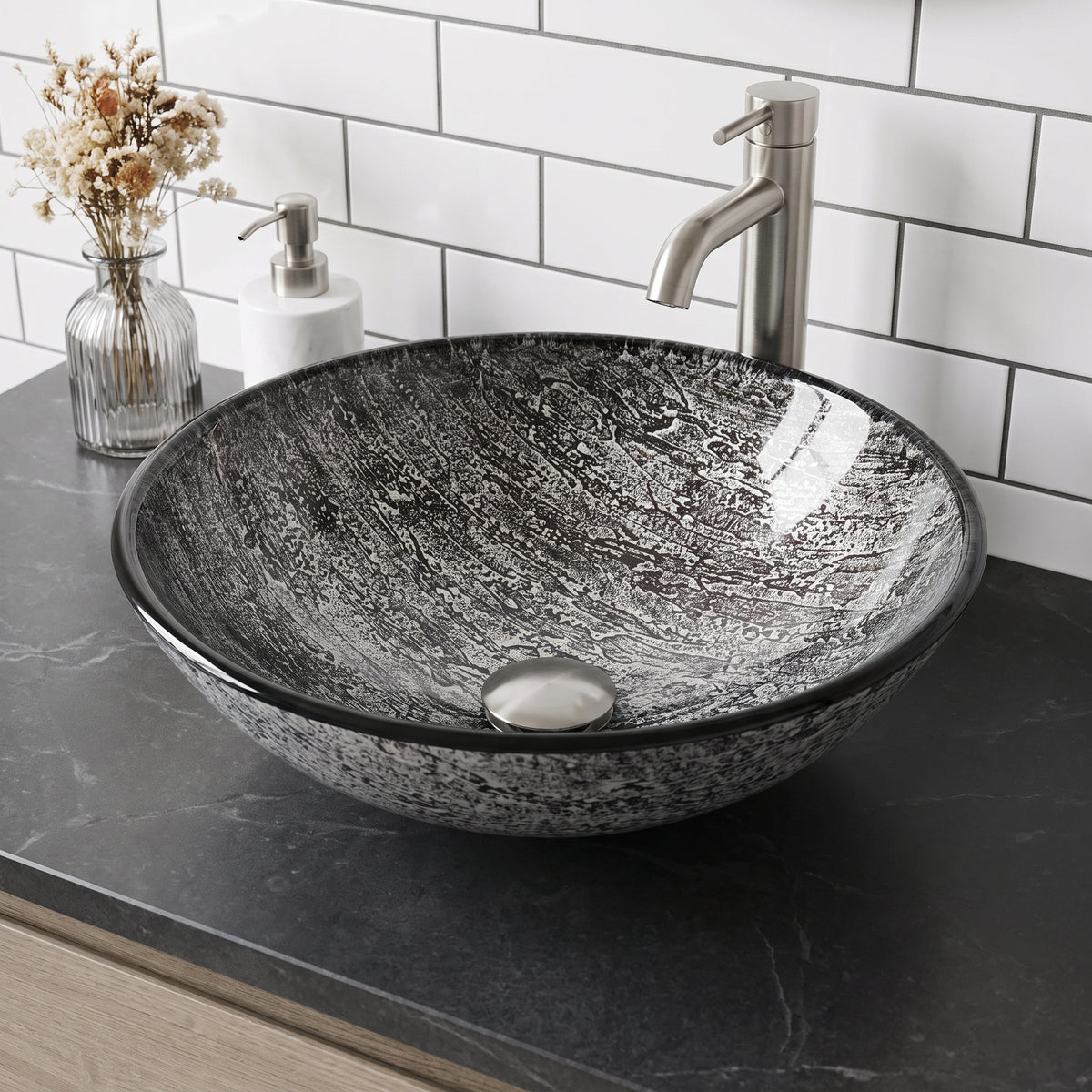 Giovanni Round Glass Vessel Sink