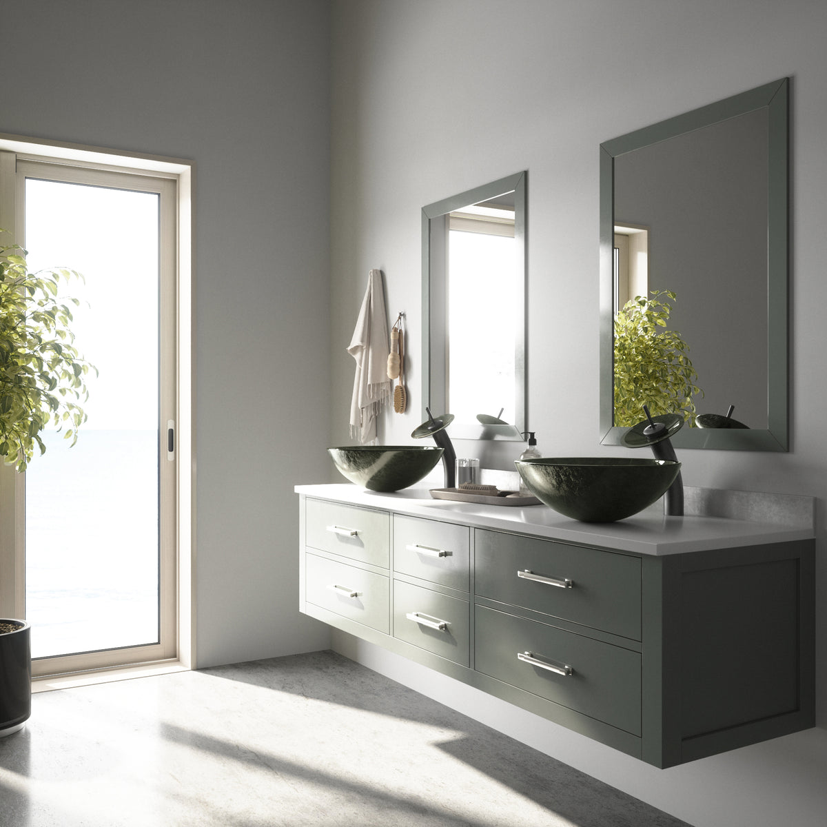 Giovanni Round Glass Vessel Sink