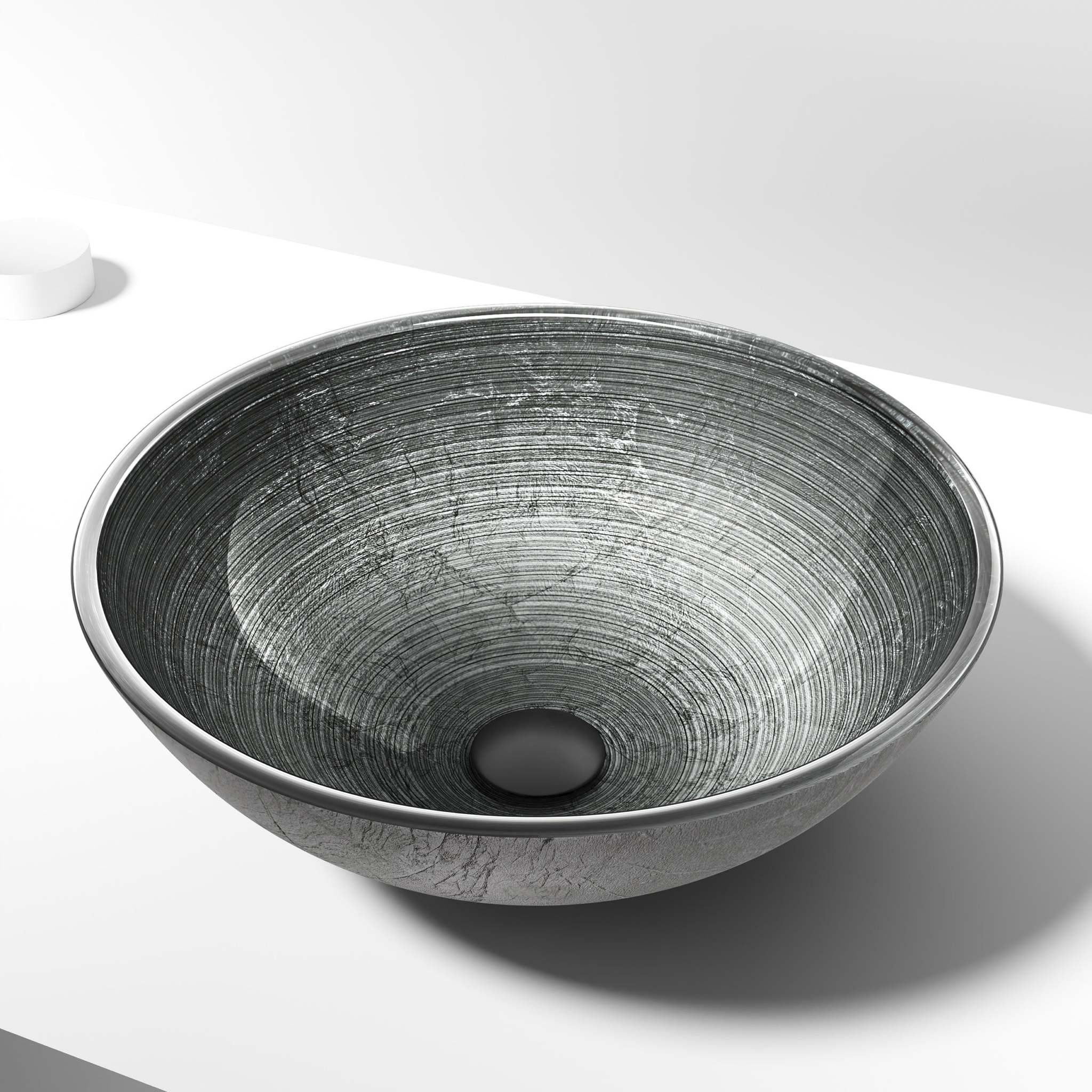 H21K46 スペイン製 VICENT MONTORO ダブルサイズ Giovanni – 17 in. Round Tempered Glass Sink – VIGO