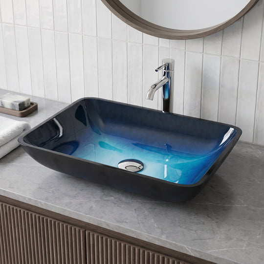 Sottile Rectangular Glass Vessel Sink