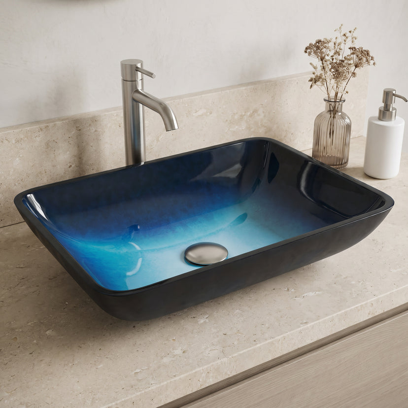 Sottile Rectangular Glass Vessel Sink