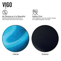 Certified turquoise water finish glass sink for commercial and residential use