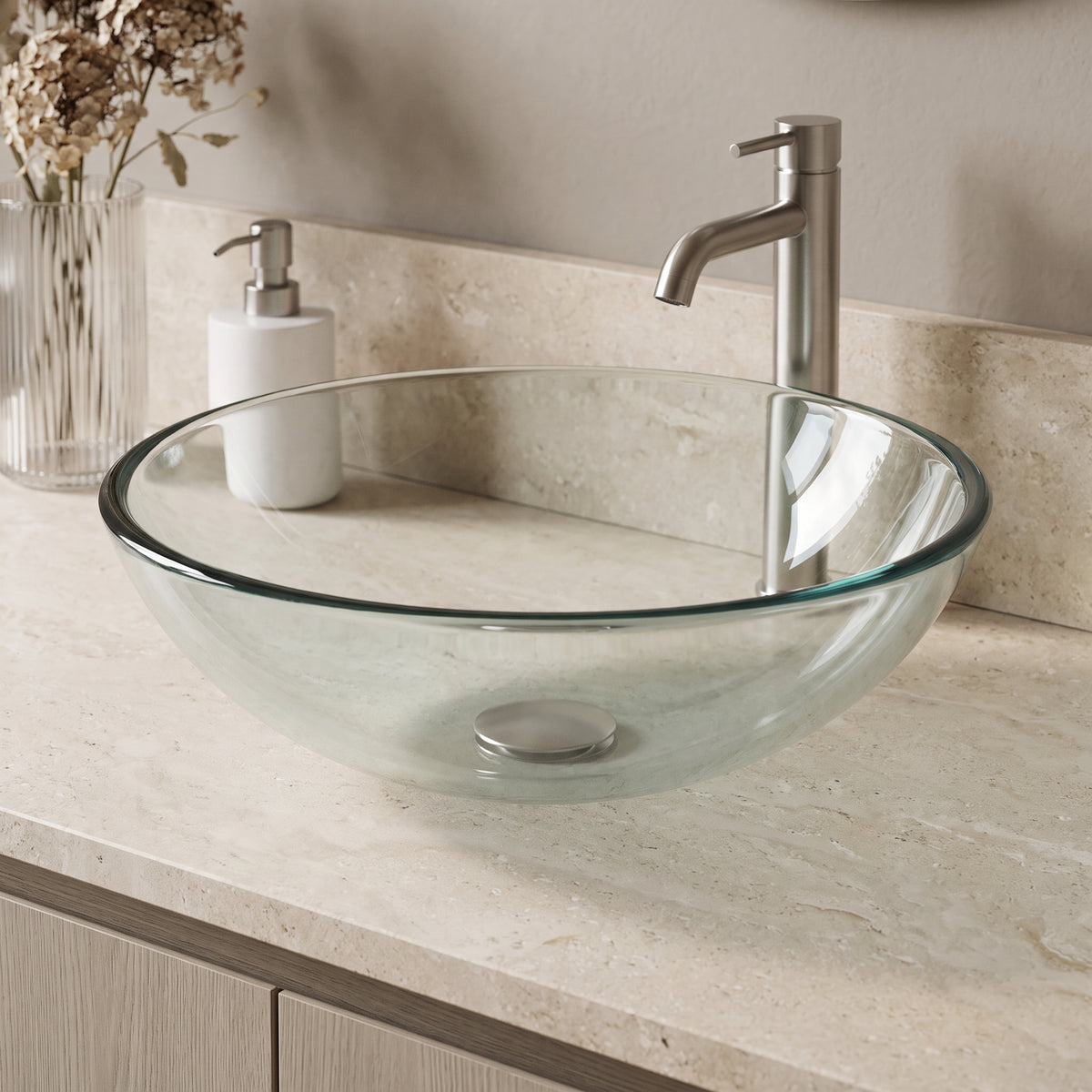 Giovanni Round Glass Vessel Sink
