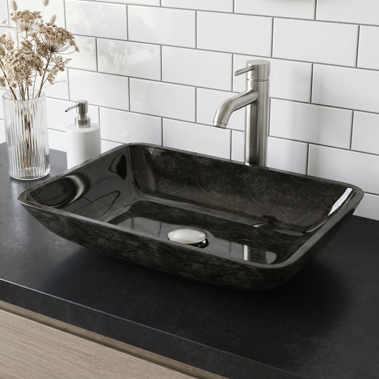 Sottile Rectangular Glass Vessel Sink