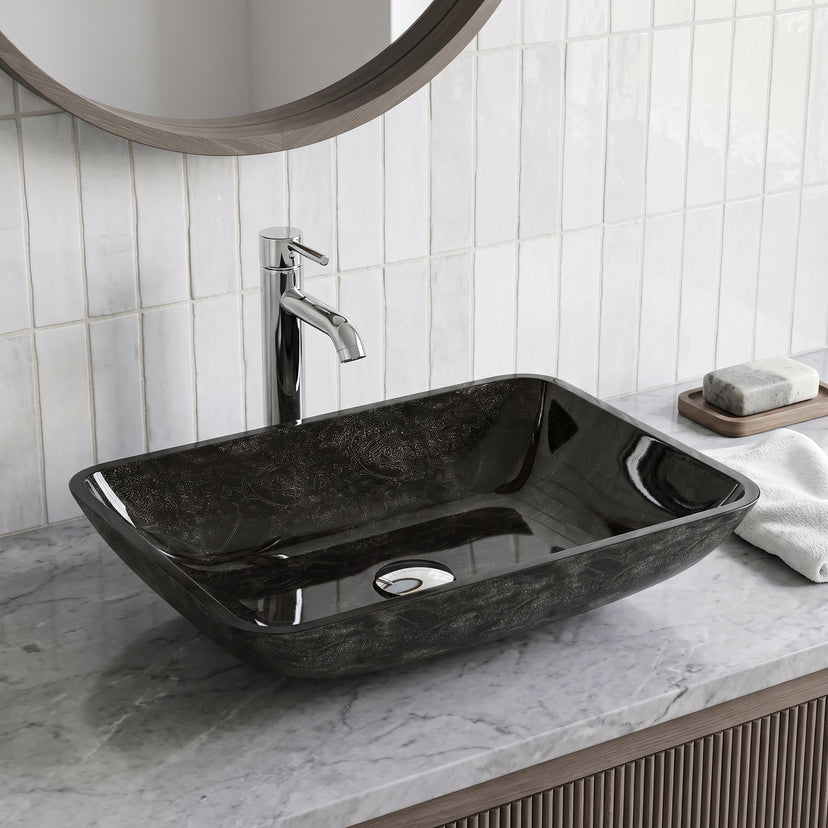 Sottile Rectangular Glass Vessel Sink