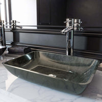 Handmade rectangular sink in gray onyx finish for contemporary bathrooms