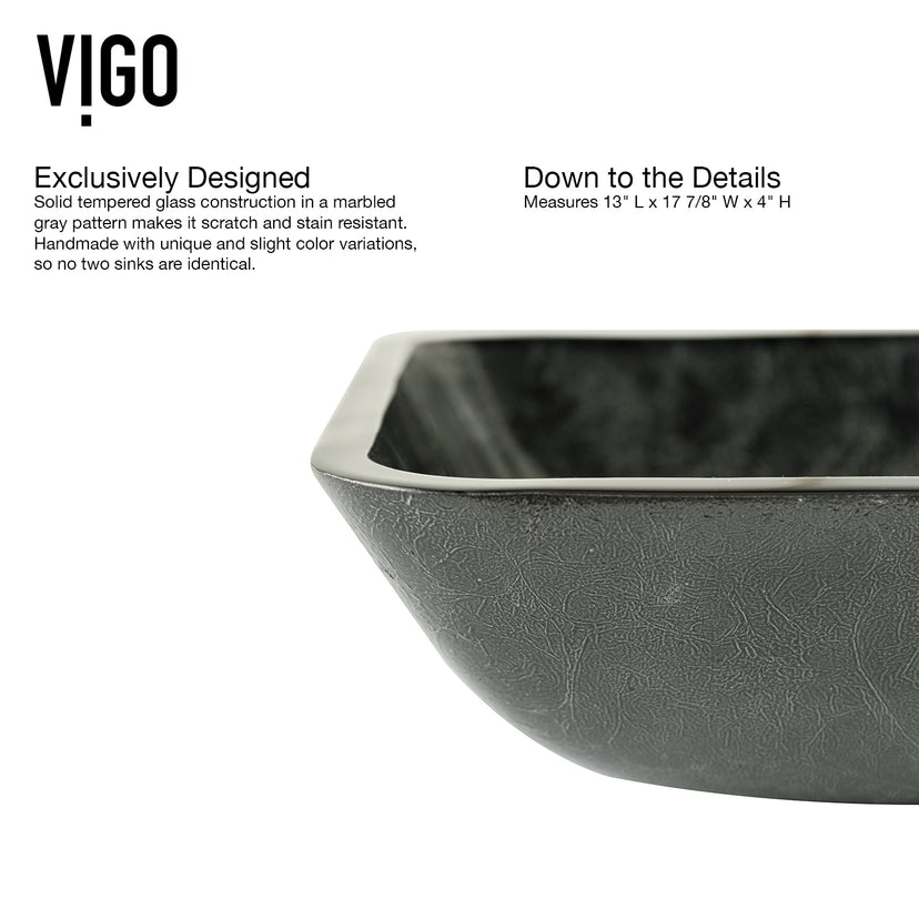 Sottile Rectangular Glass Vessel Sink