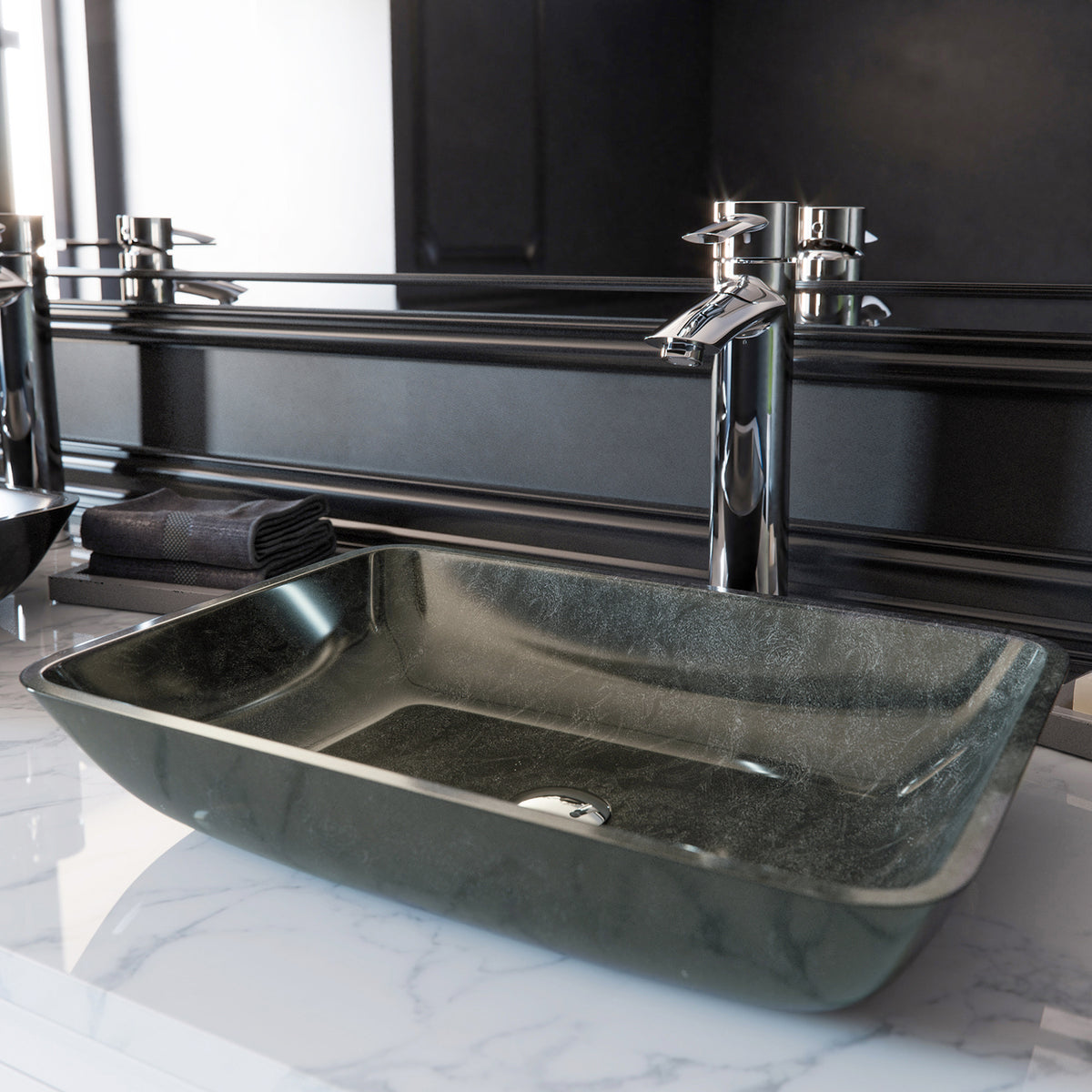 Sottile Rectangular Glass Vessel Sink