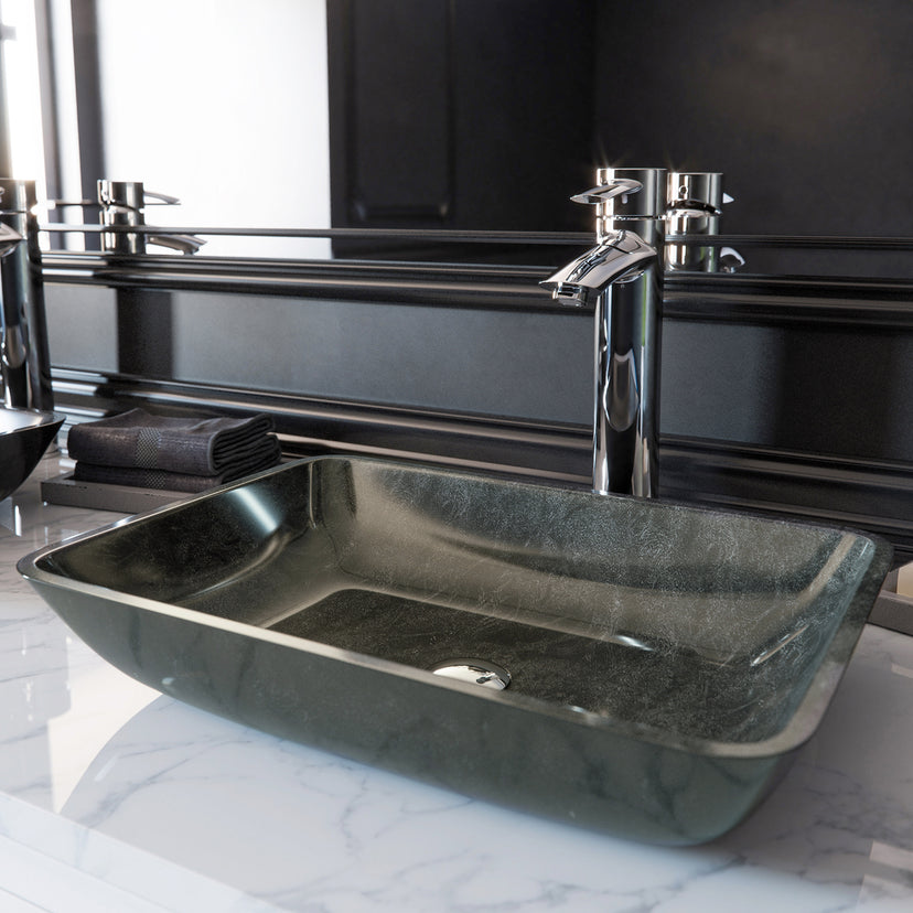 Sottile Rectangular Glass Vessel Sink