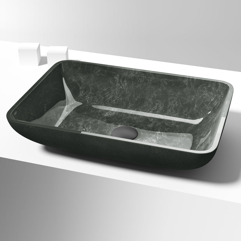 Sottile Rectangular Glass Vessel Sink