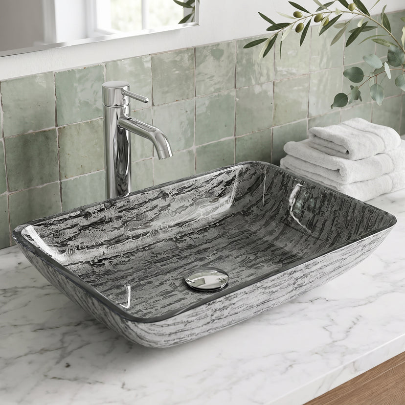 Sottile Rectangular Glass Vessel Sink