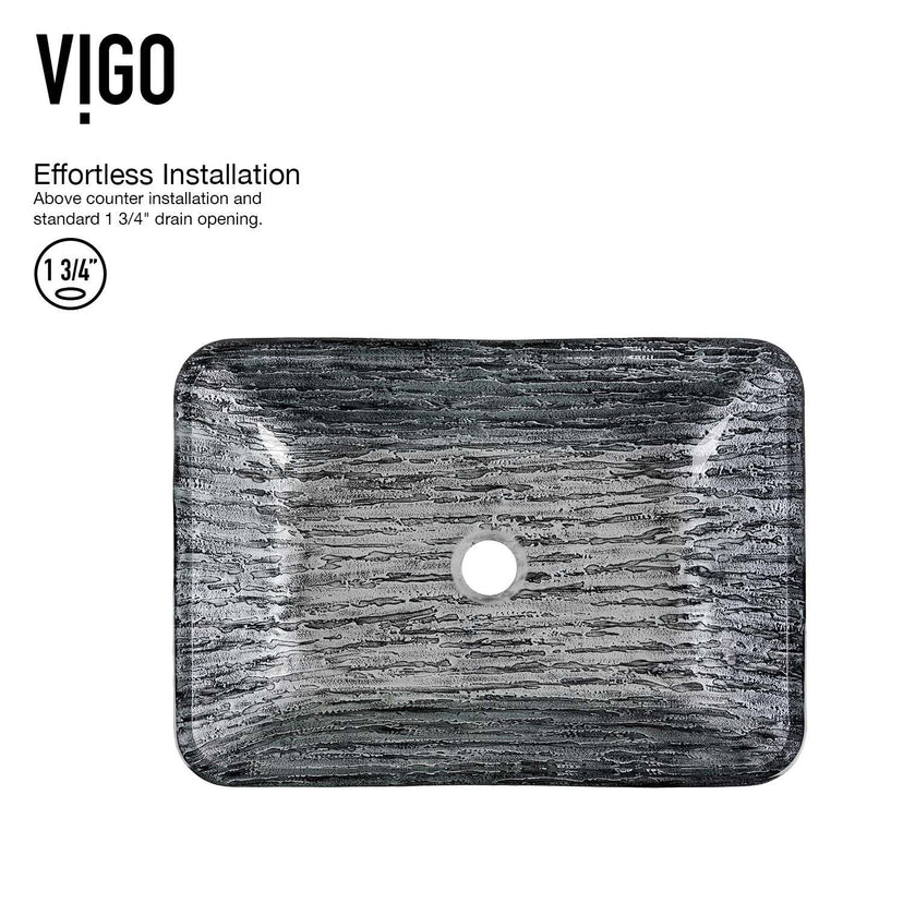 Rust-resistant glass sink in slate grey tone, vessel installation type