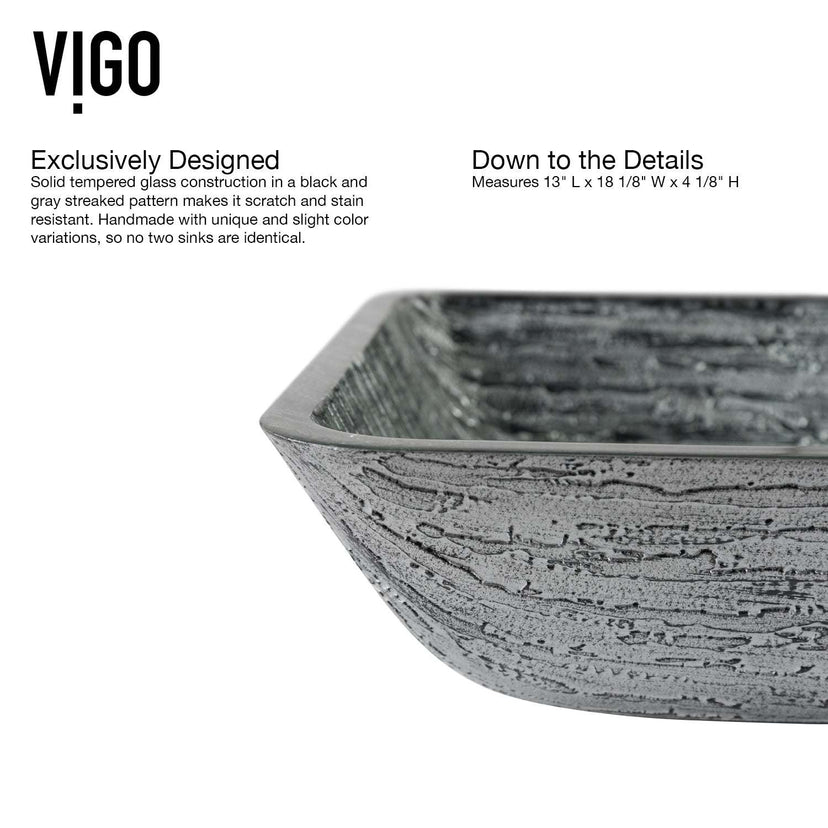 Certified slate grey glass sink for commercial and residential use
