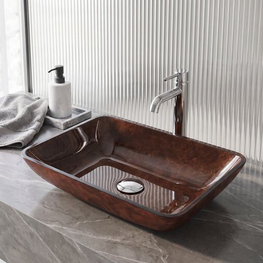 Sottile Rectangular Glass Vessel Sink