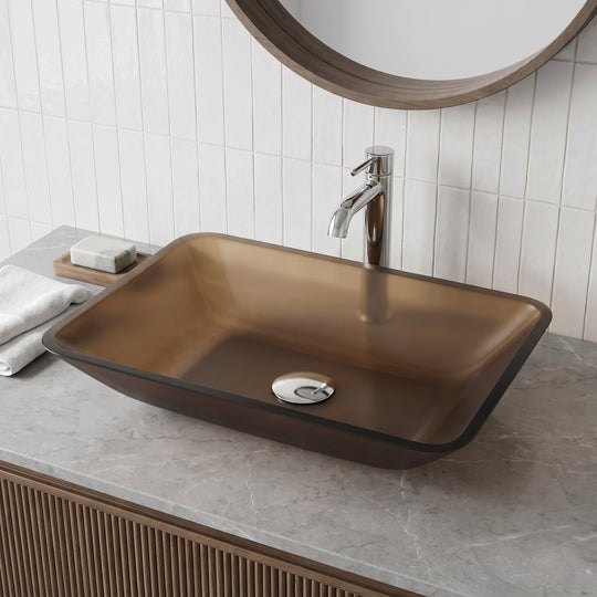 Sottile Rectangular Glass Vessel Sink