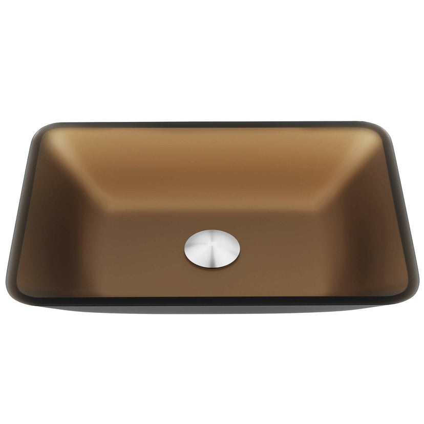 Handmade rectangular sink in amber, suitable for commercial spaces