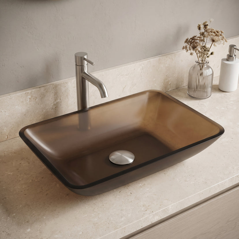 Sottile Rectangular Glass Vessel Sink