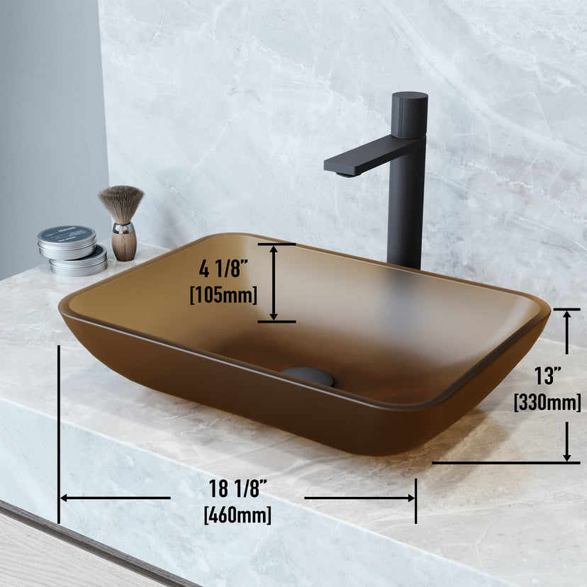 Sottile Rectangular Glass Vessel Sink