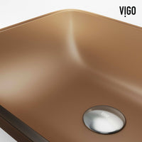 Amber glass sink with 4-inch height and vessel installation