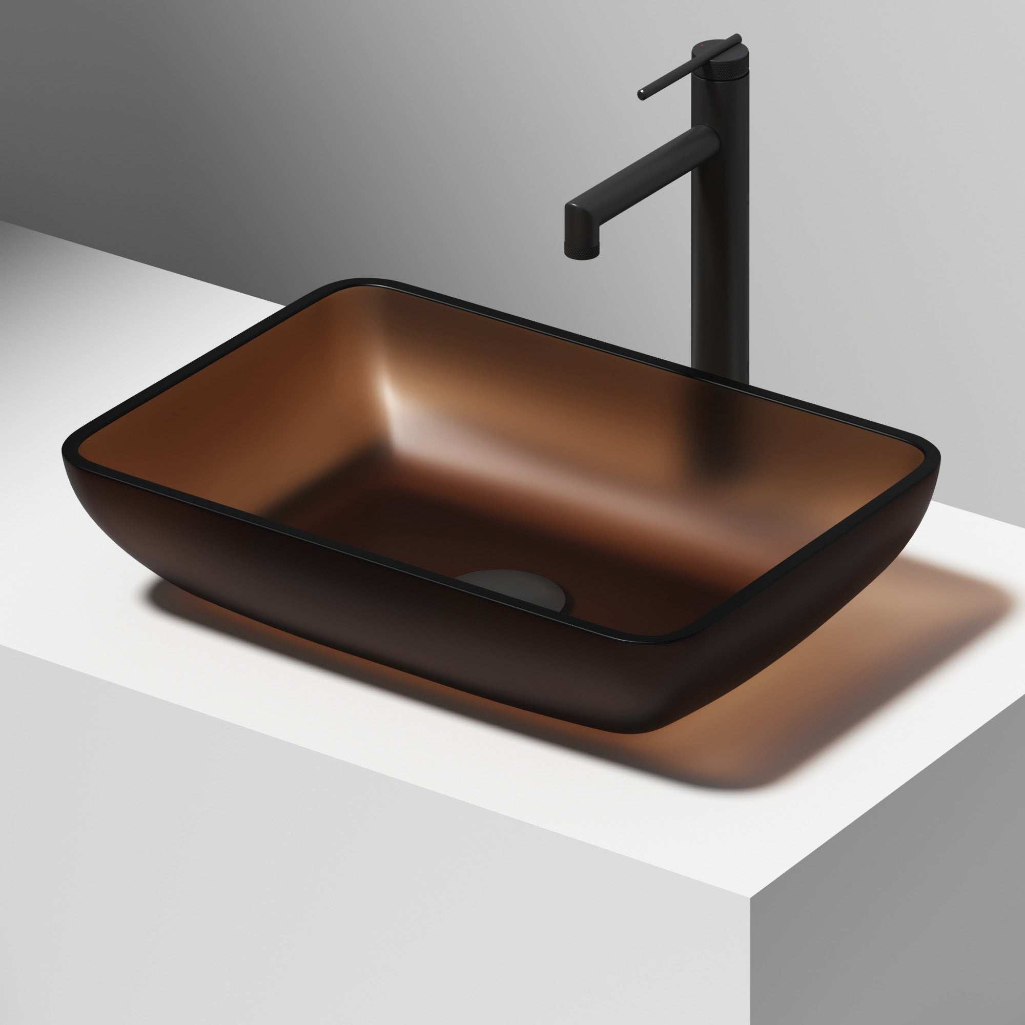 VIGO 18 in. Sottile matte shell rectangular tempered glass sink in vibrant citron yellow for stylish bathroom design