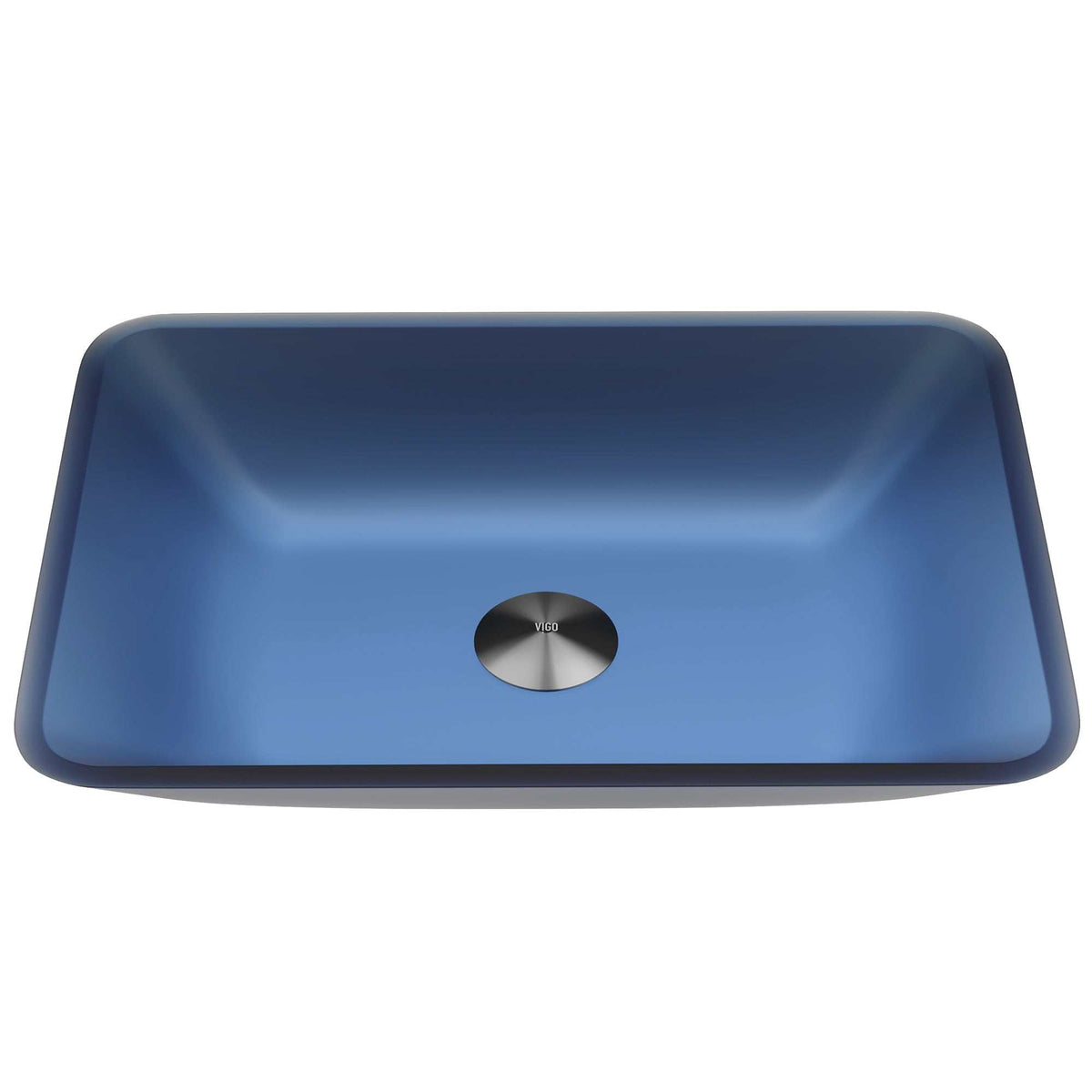 Handmade rectangular sink in royal blue, suitable for commercial spaces