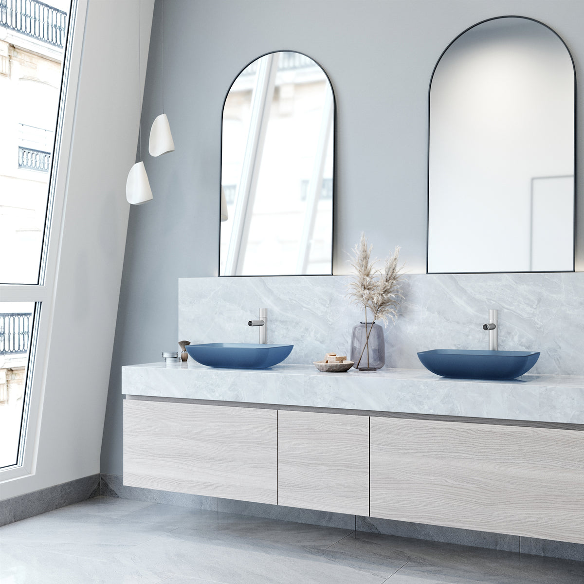 Sottile Rectangular Glass Vessel Sink