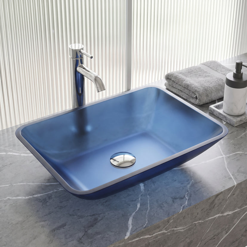 Sottile Rectangular Glass Vessel Sink