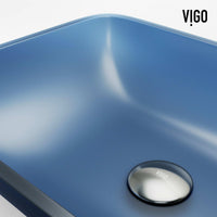 Royal blue glass sink with 4-inch height and vessel installation