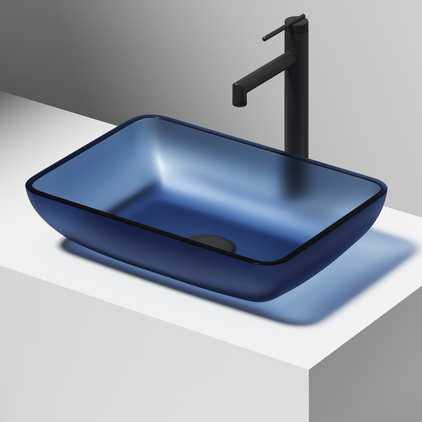 Sottile Rectangular Glass Vessel Sink