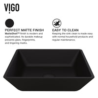Matte shell finish vessel sink with scratch resistant glass construction