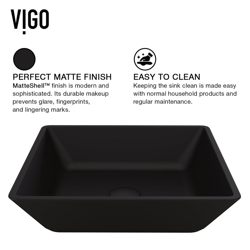 Matte shell finish vessel sink with scratch resistant glass construction