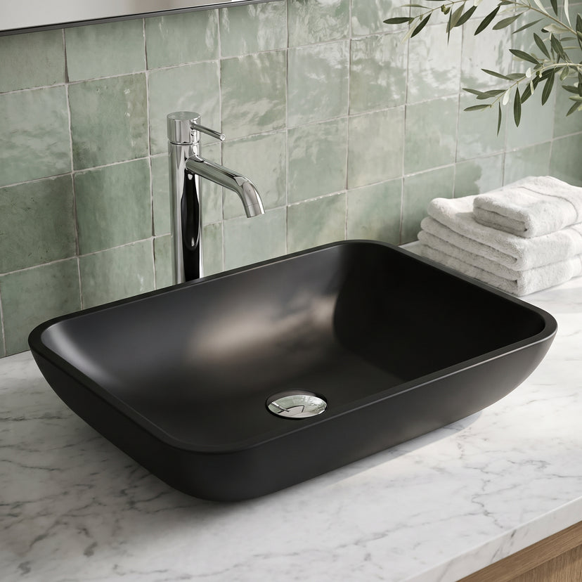 Sottile Rectangular Glass Vessel Sink