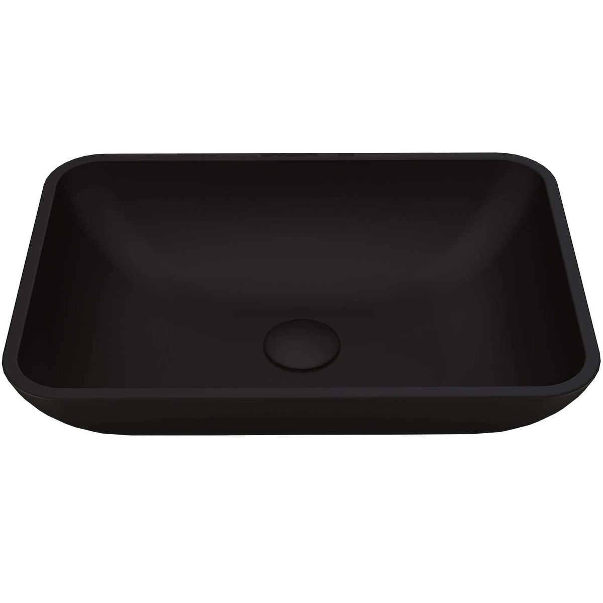 Handmade rectangular sink in black finish for contemporary bathrooms