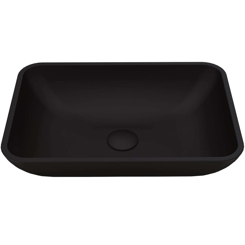 Handmade rectangular sink in black finish for contemporary bathrooms