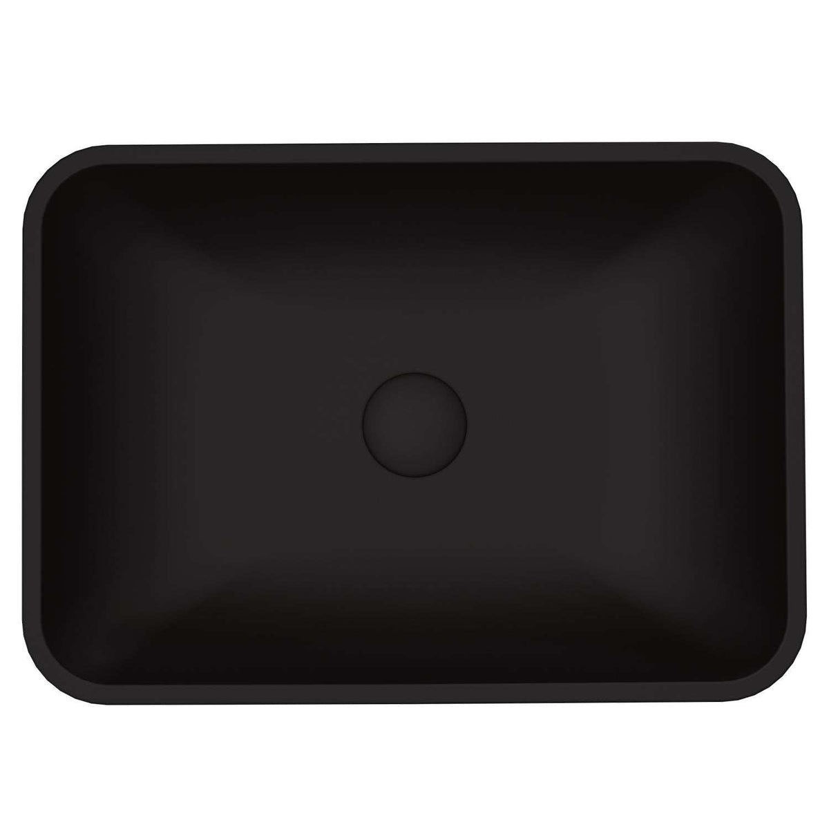 Fade-resistant black glass vessel sink with scratch-resistant surface