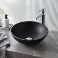 Matte Shell Round Vessel Bathroom Sink