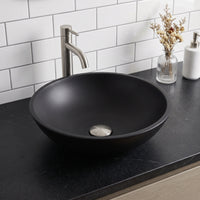 Matte Shell Round Vessel Bathroom Sink