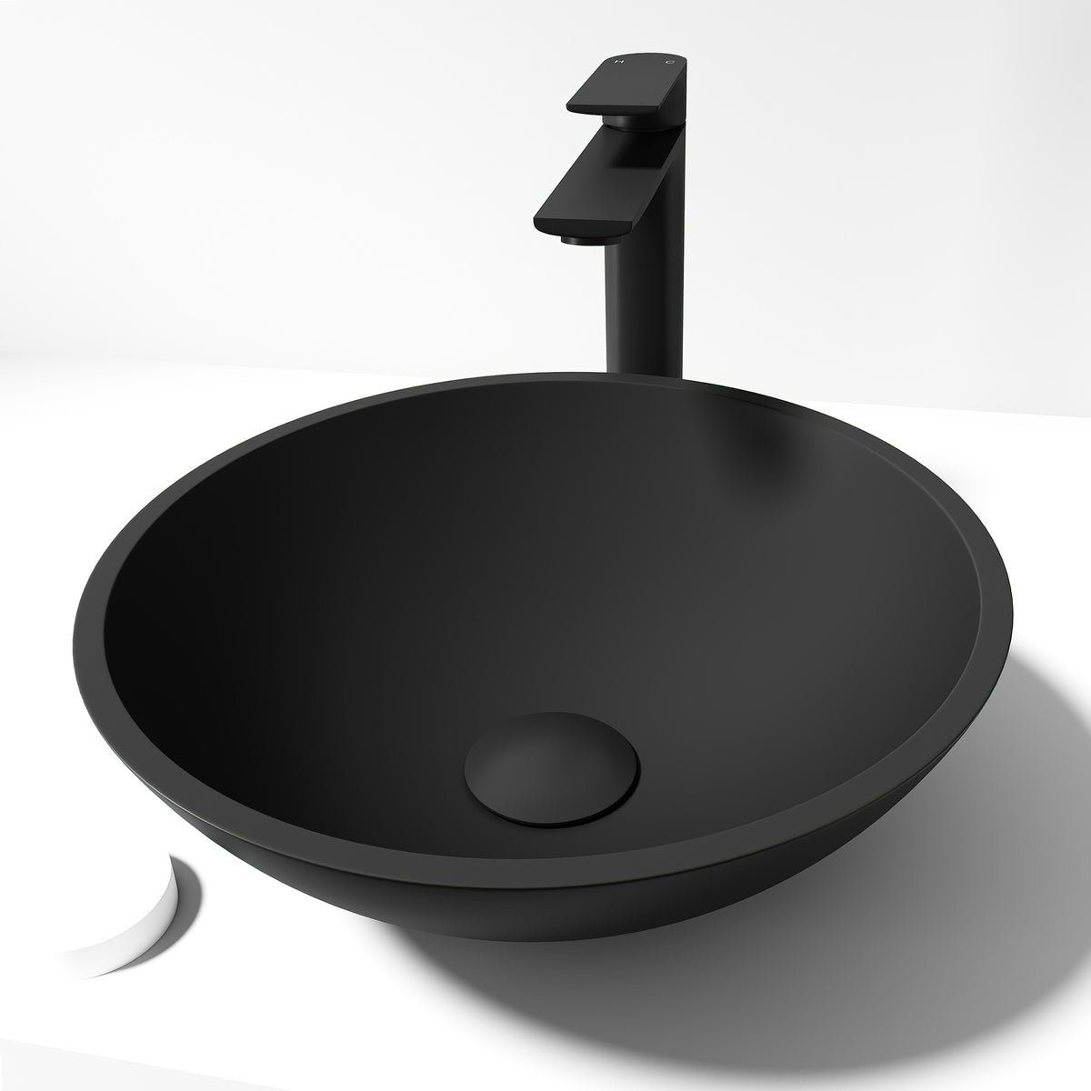Matte Shell Round Vessel Bathroom Sink