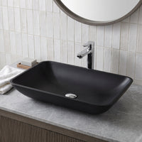 Matte Shell Rectangular Vessel Bathroom Sink