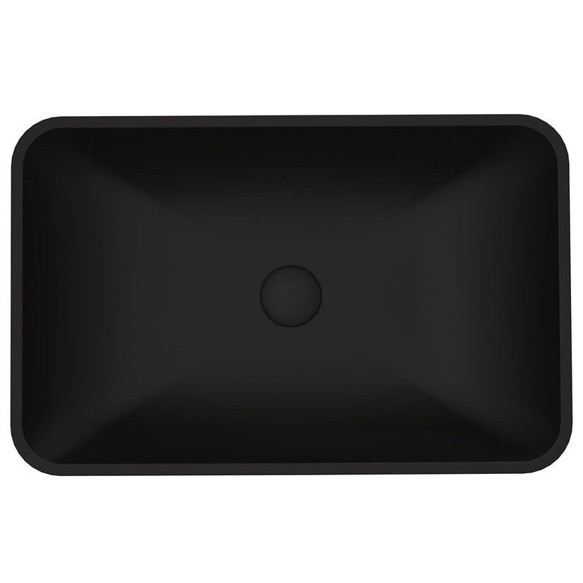 Rectangular vessel sink featuring rust-resistant glass construction