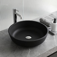 Matte Shell Round Vessel Bathroom Sink