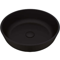 Handmade round glass sink with fade-resistant matte shell finish for bathrooms