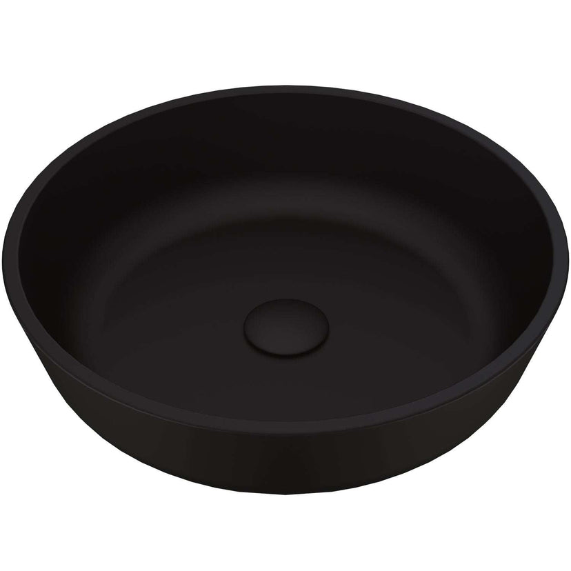 Handmade round glass sink with fade-resistant matte shell finish for bathrooms