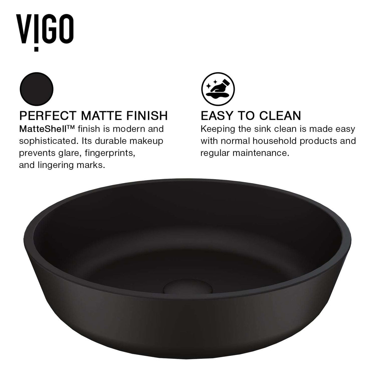Commercial-grade round glass vessel sink with fade-resistant and rust-resistant features
